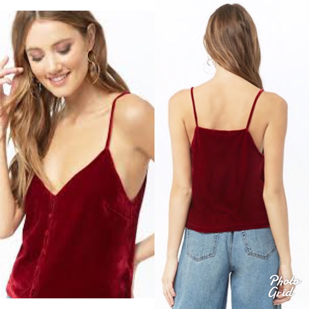 F21 | Velvet Button-Front Cami